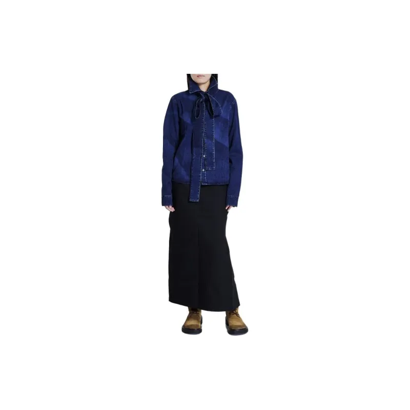 LOEWE Deconstructed Designed Denim Midi Skirt-2