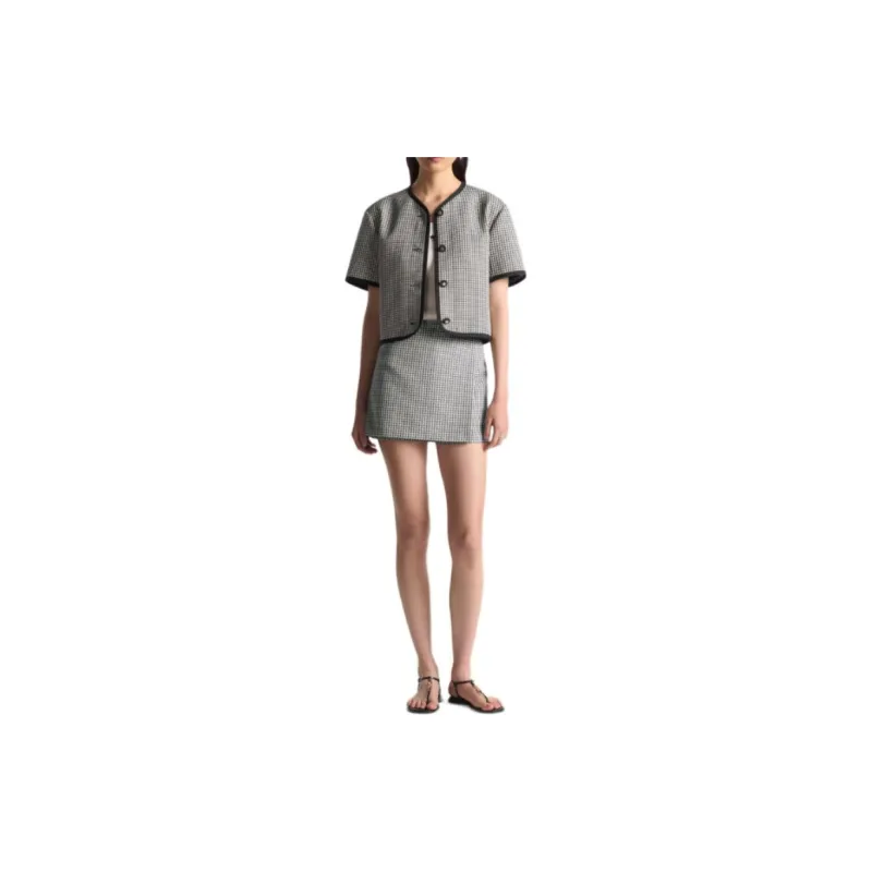 DIOR Casual Short Skirts Women's Black White-4