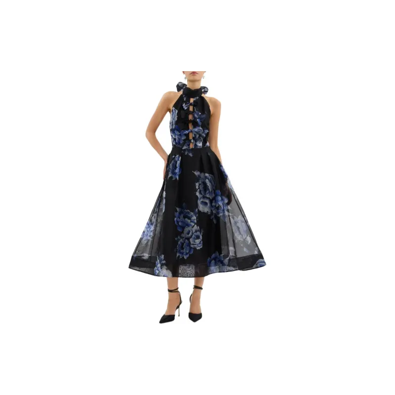 Rebecca Vallance Florentine Floral print Silk chiffon Dress-1