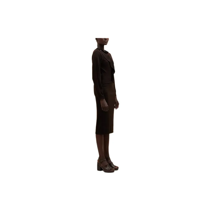 Lemaire Cardigan Dress Long Sleeved Dress Women's Brown-2