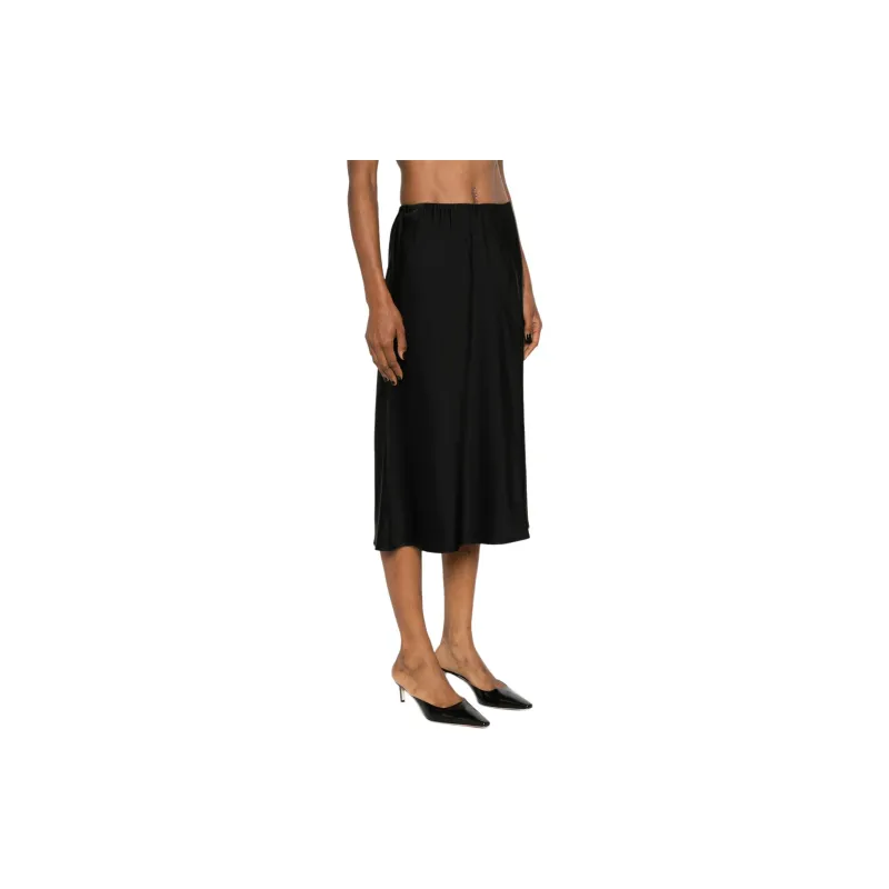 JIL SANDER High waist Satin Midi Skirt-3