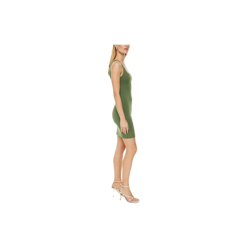 ARITZIA Contour Squareneck Mini Dress Slip Dresses Women's Sencha Green/Japanese Green Tea-4