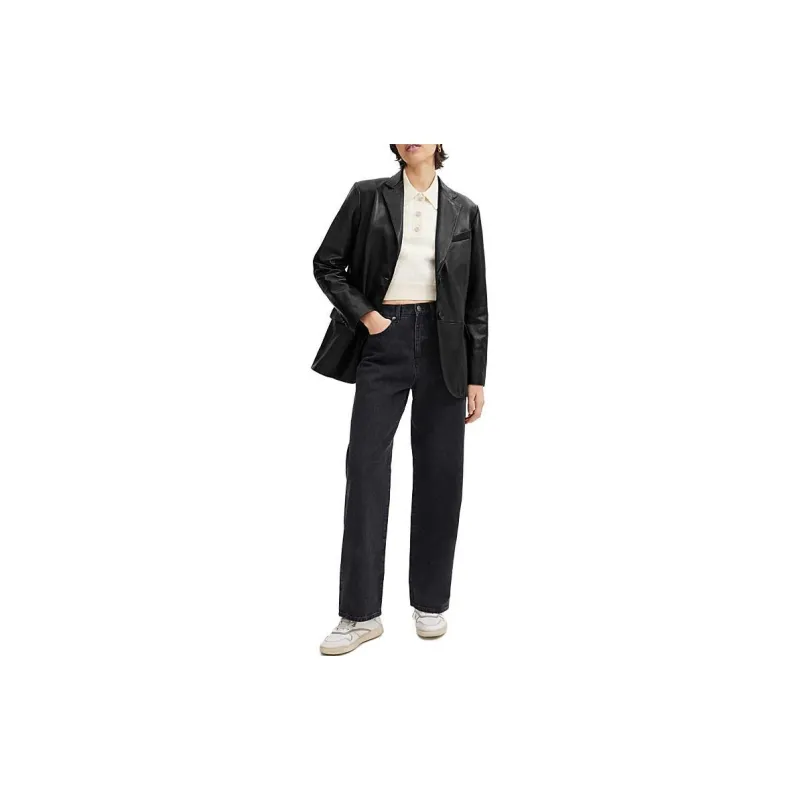 COACH Leather Jackets Women's Black-1