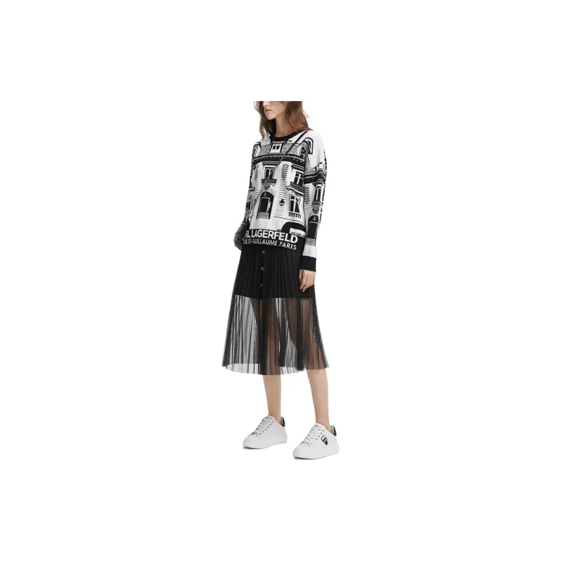 KARL LAGERFELD Casual Long Skirts Women's Black-3