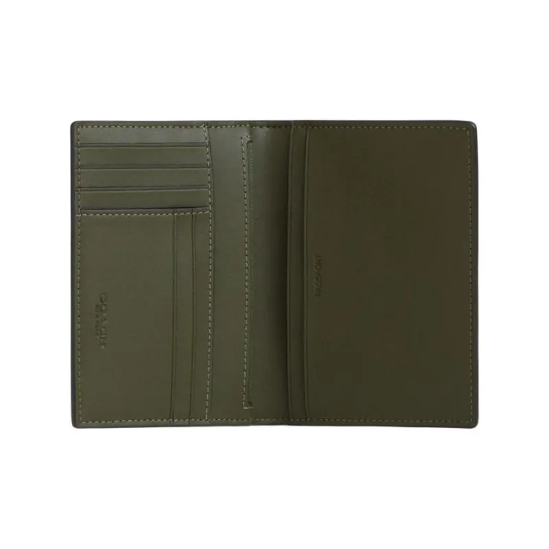 COACH Coated Canvas Passport Holder Mini Unisex Dark Color Trefoil Multicolor-2