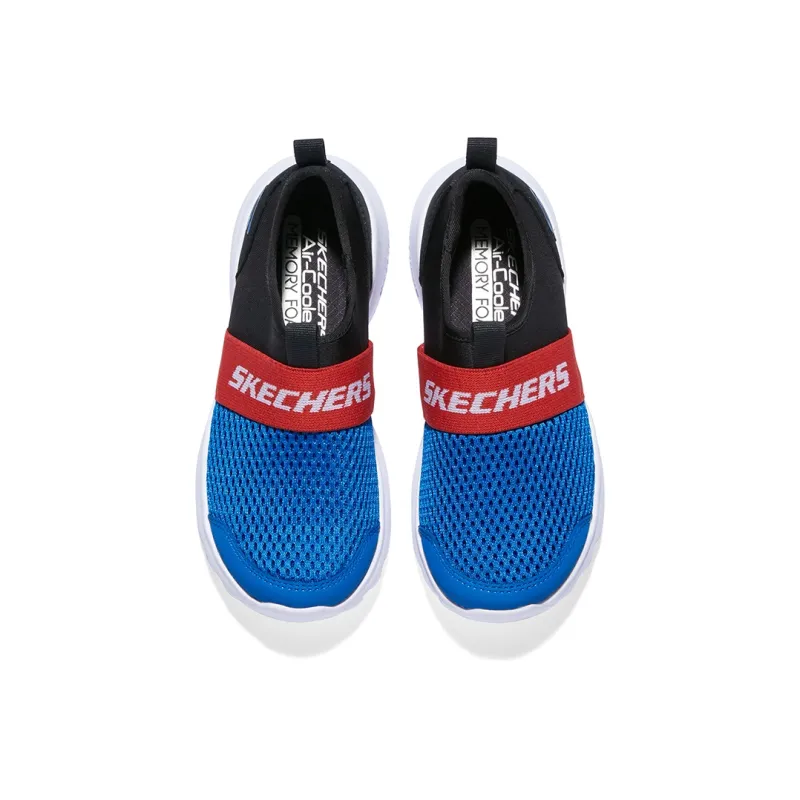 Skechers Anti Slip Wear Resistant Low Top Kids' Running Shoes Blue Black Teenagers-3