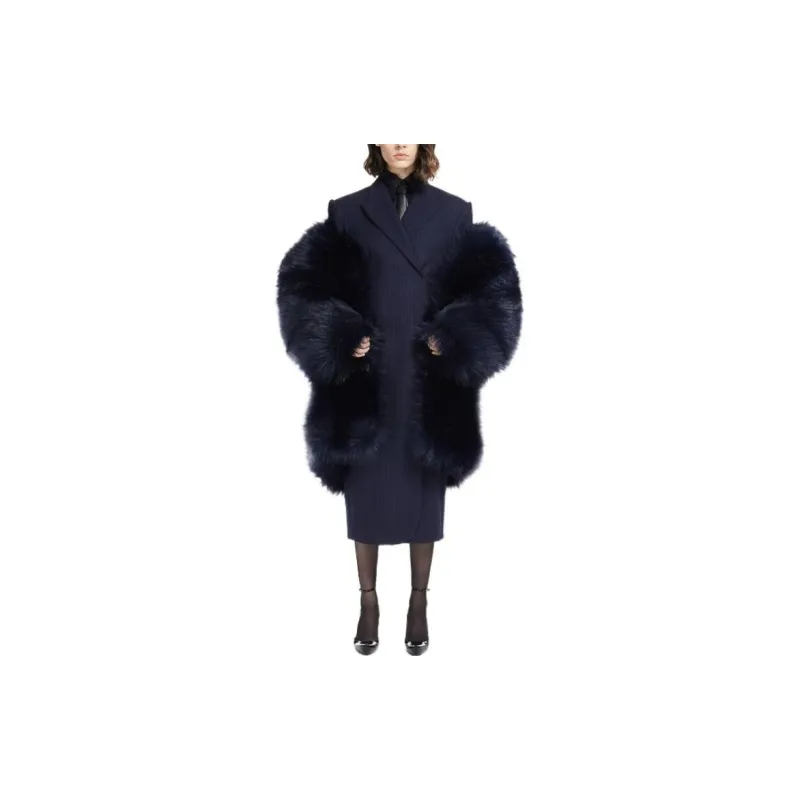 SportMax Coats Women's Dark Blue-1