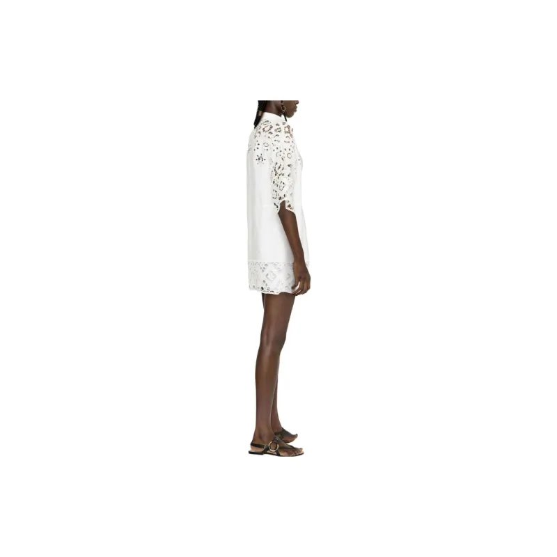 Valentino Long Sleeved Dresses Women's White-3