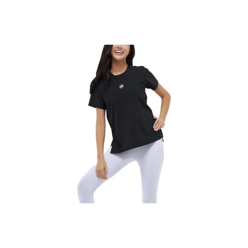Skechers Sports Lifestyle Sports Casual Regular T Shirt Women's Carbon Black-3