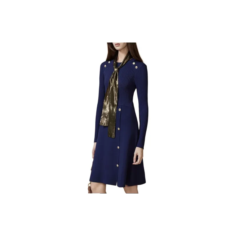 DKNY Long Sleeved Dress Women's Blue-3