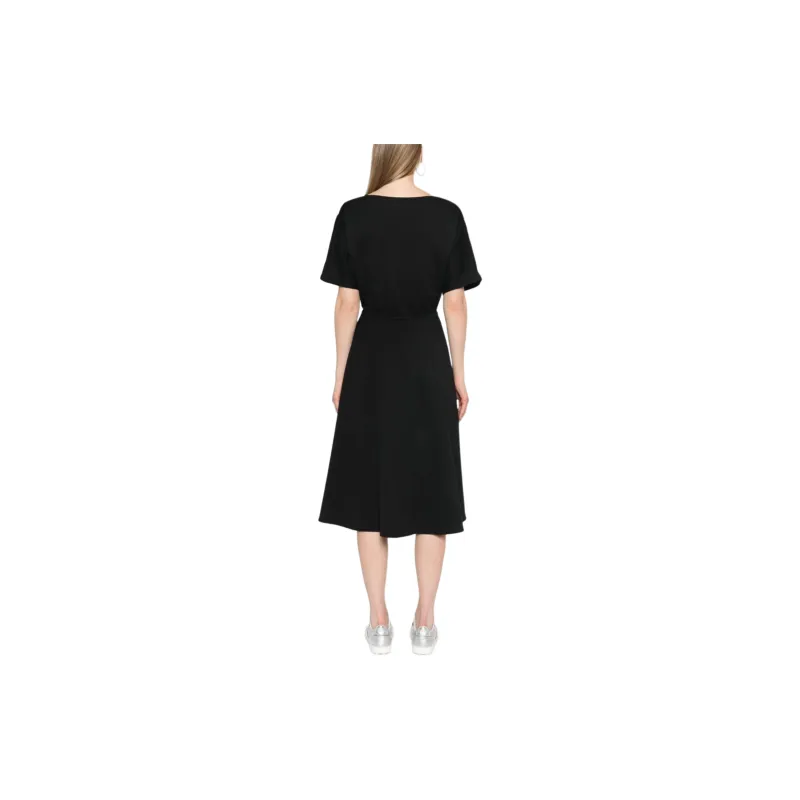 Moncler Logo Patch Short Sleeved Midi Dress-2