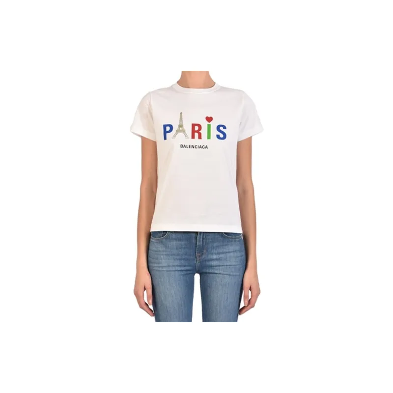 Balenciaga T Shirts Women's White-4