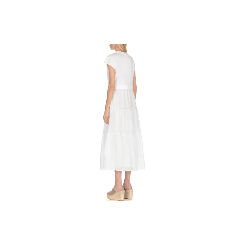 PESERICO Ruffled Cotton T-shirt Dress-3