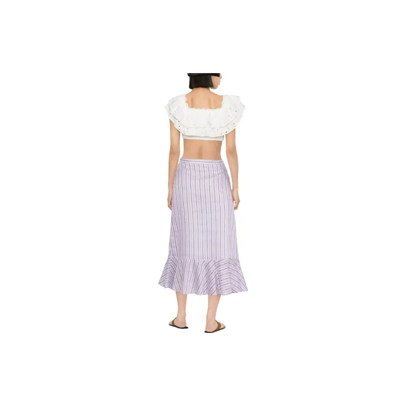 Sandro Casual Long Skirts Women's Light Purple-3