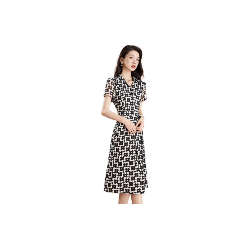Mylan SS24 Short Sleeved Dresses Women's Black Floral-3