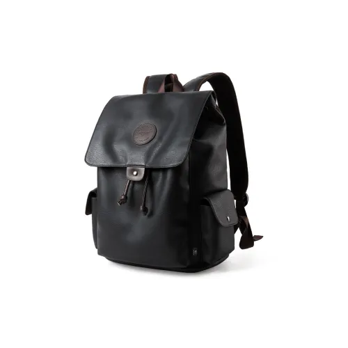 SEPTWOLVES Fabric Water-Repellent Backpack Medium Size Unisex Black