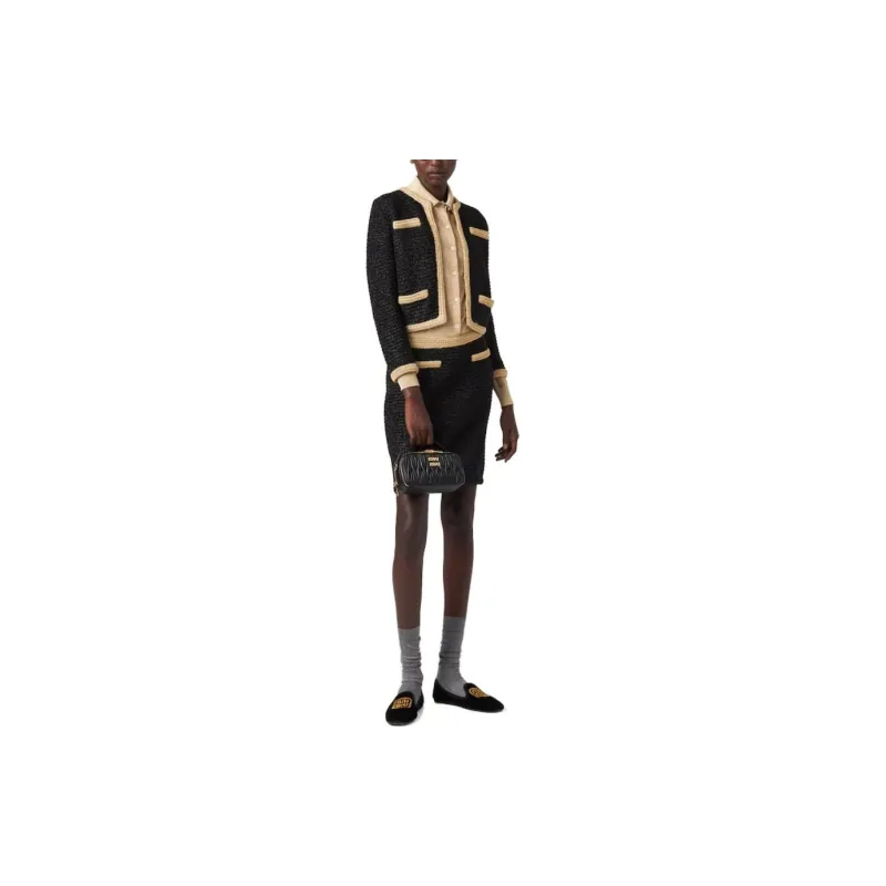 MIU MIU Long Sleeved Crewneck Cardigan-3
