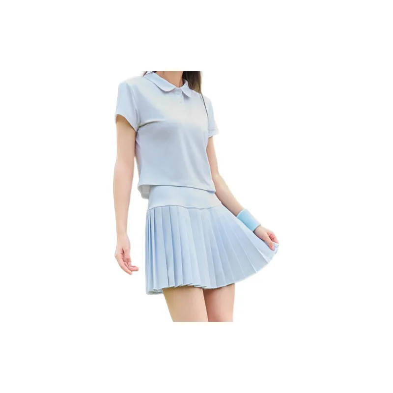 QIAODAN Casual Short Skirts Women's Light And Transparent Blue-2