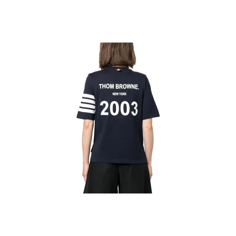 THOM BROWNE 4 Bar Stripe 2003 print T shirt-2