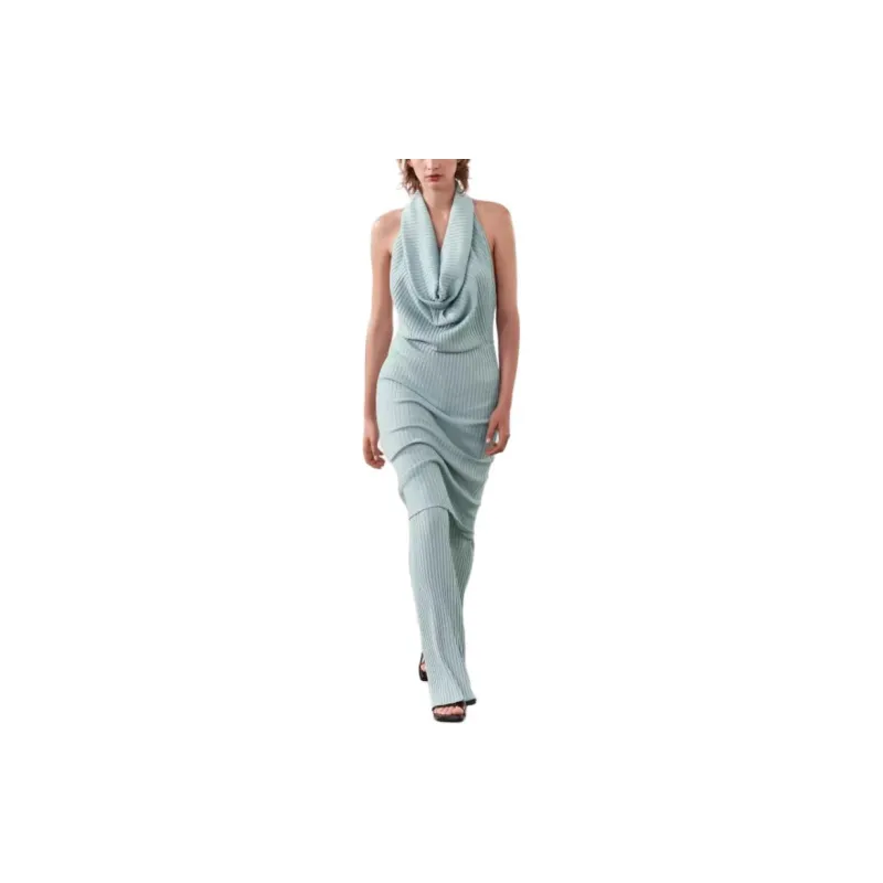 ZARA Slip Dress Women's Blue/Gray-2