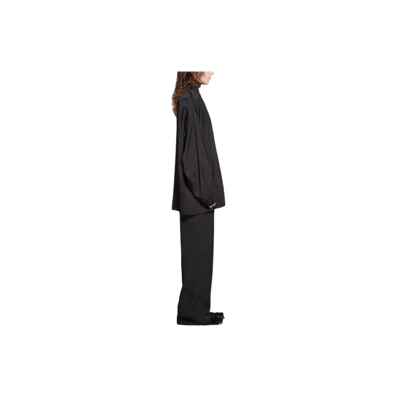 Balenciaga Diagonal Allover Fluid Tracksuit Jacket In Jackets Coats Loose Fit Style Women's Black-4