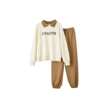 SENTUBILA Casual Suit Women's Apricot & Coffee