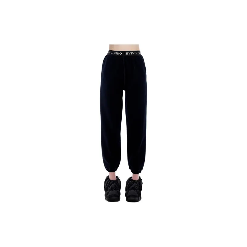III VIVINIKO Knitted Sweatpants Women's Black-2