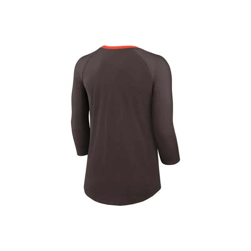 Nike Cleveland Browns Women's Nike Nfl 3/4 Sleeve T Shirt-1