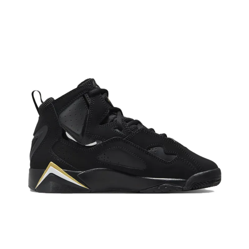 Jordan True Flight Anti-Slip Wear-Resistant High-Top Children's Basketball Shoes Black Teenagers-1