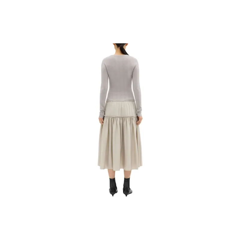 THEORY Long-Sleeved Dresses Women's Lime Gray-2