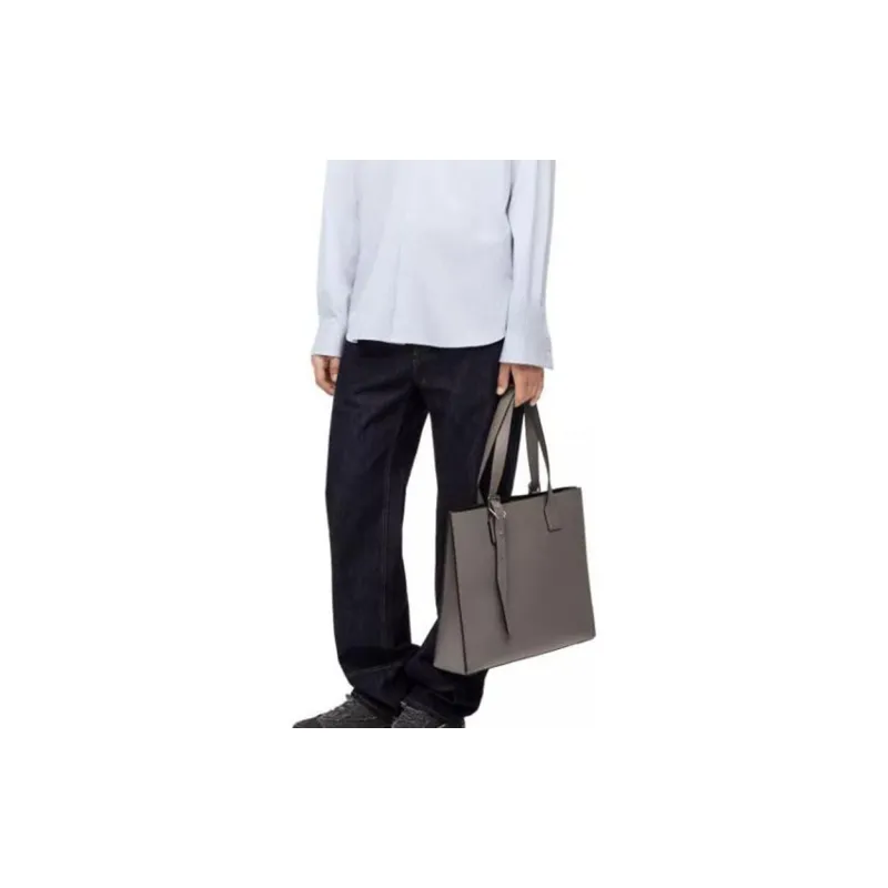 LOEWE Cow Leather Tote Bag, Shopping Bag, Shoulder Bag, Handbag Regular Men's Asphalt Gray-5
