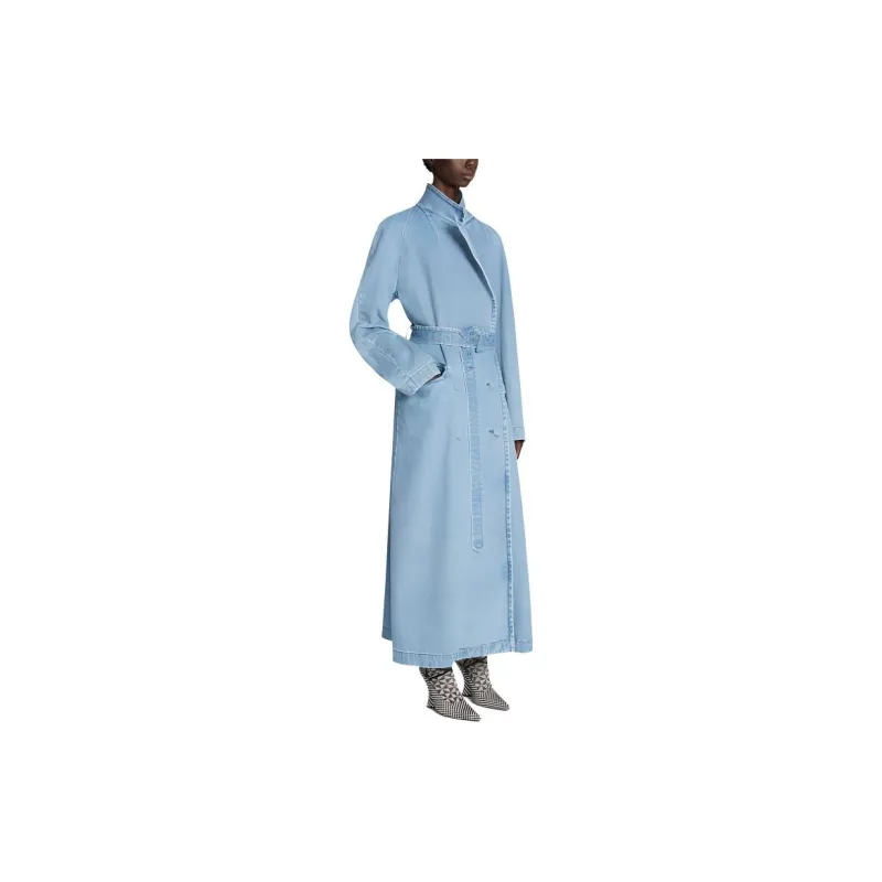 DRIES VAN NOTEN Loose Fit Rugby Denim Coat 'Light Blue'-3