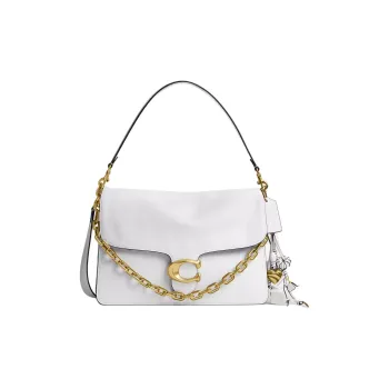 COACH Tabby Grained Leather Shoulder Bag Crossbody Bag Large Size Women's Bright White