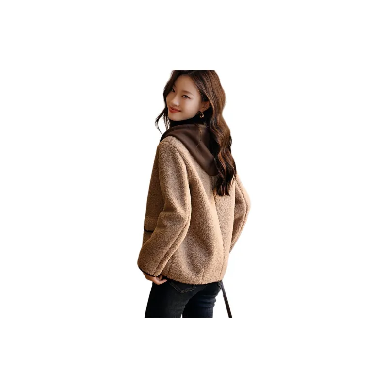 Mo Han Yi Mei Velvet feel Coat Women's Coffee-2