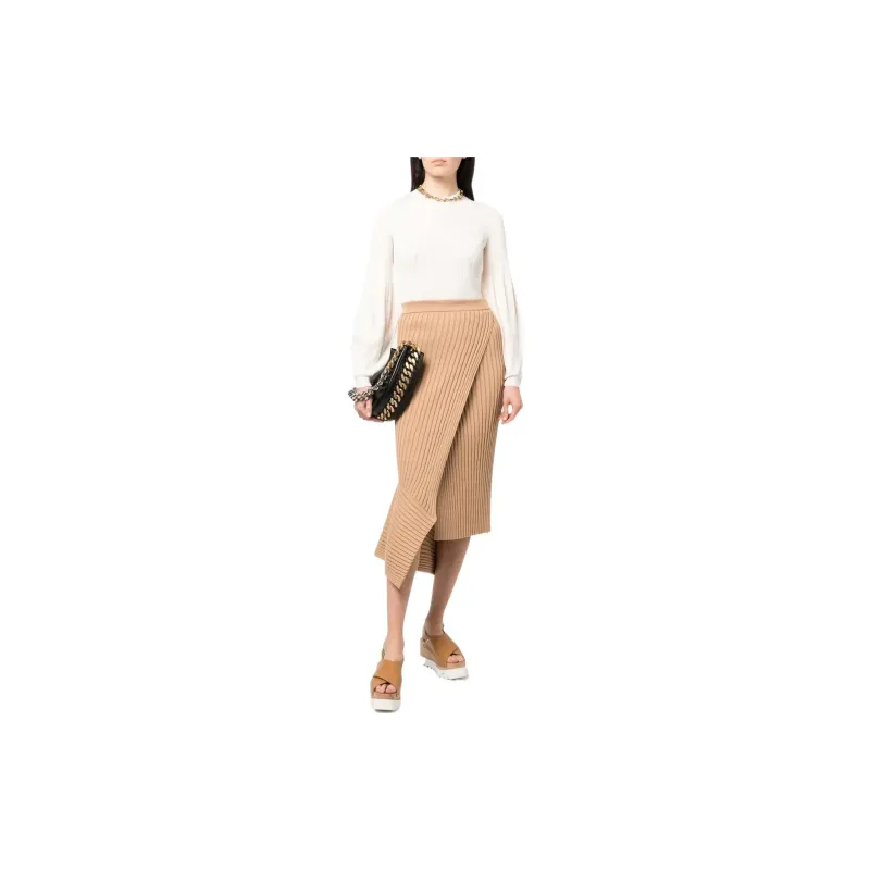Stella McCartney Asymmetric Ribbed knit Wrap Skirt-1