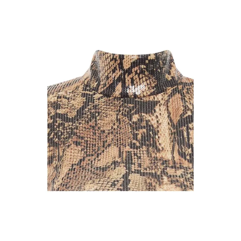 Rebecca Vallance Bellis Snake Print Sequin Top-5