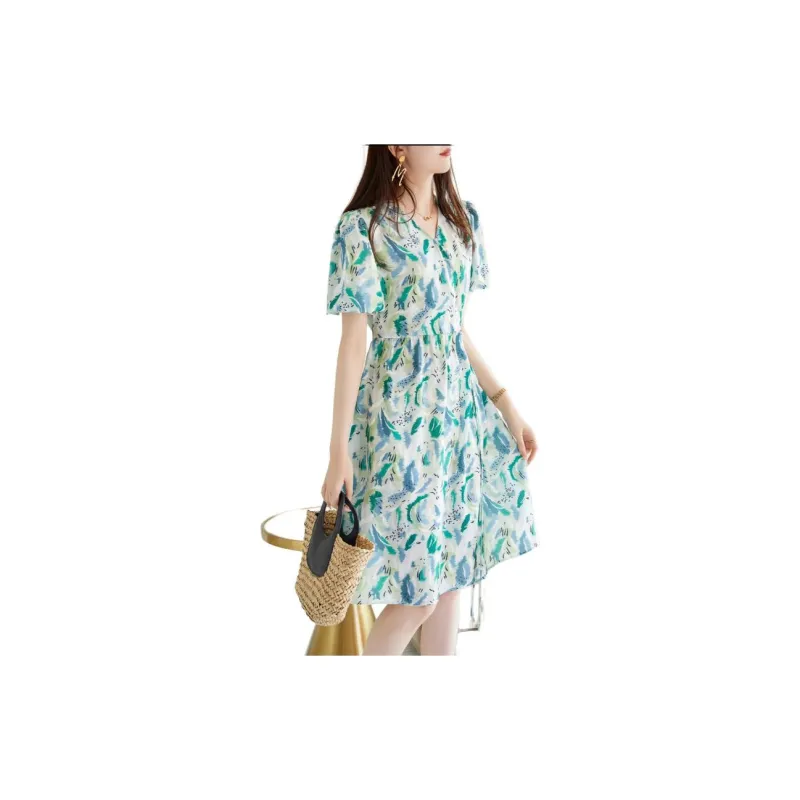 Dme Short Sleeved Dresses Women's Seaweed Green-2