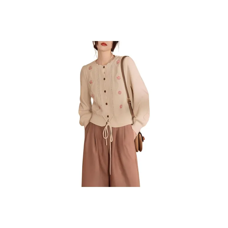 QIAOYUHUAZUN Knitwear Women's Beige Apricot-1