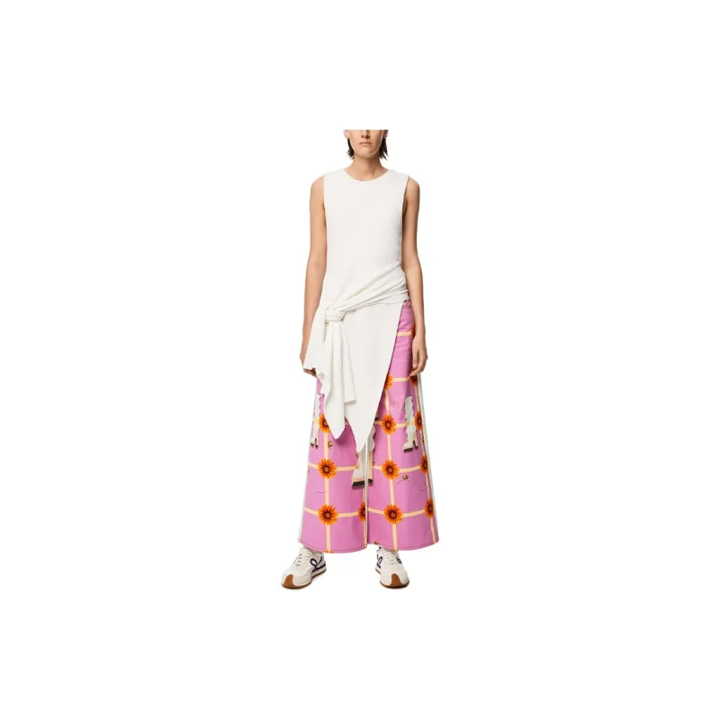 LOEWE SS21 Jeans Women's Pink White-2
