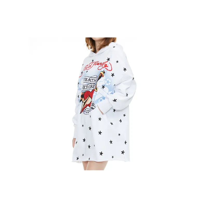 Ed Hardy Long Sleeved Dresses Women's White-4