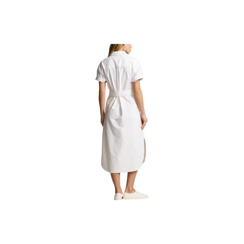 Polo Ralph Lauren SS24 Short Sleeved Dress Women's White-3