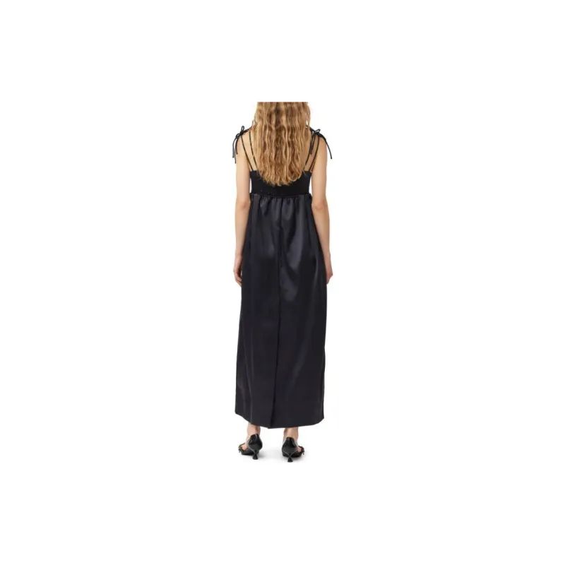 GANNI Sleeveless Satin Maxi Dress-2