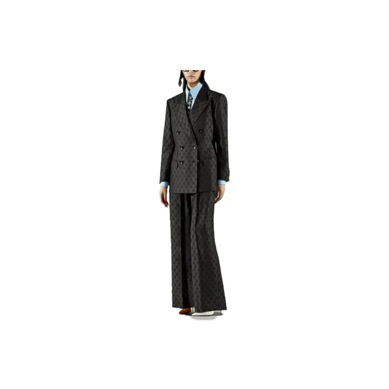 GUCCI Gg Wool Palazzo Trousers-1