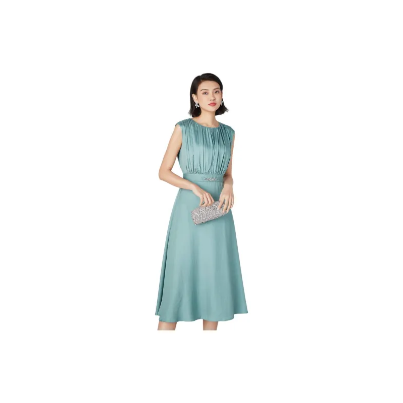 BBLLUUEE Sleeveless Dress Women's Teal Green-1