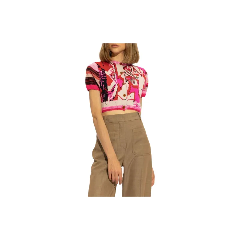 Vivienne Westwood Logo Embroidered Cropped Cardigan-2