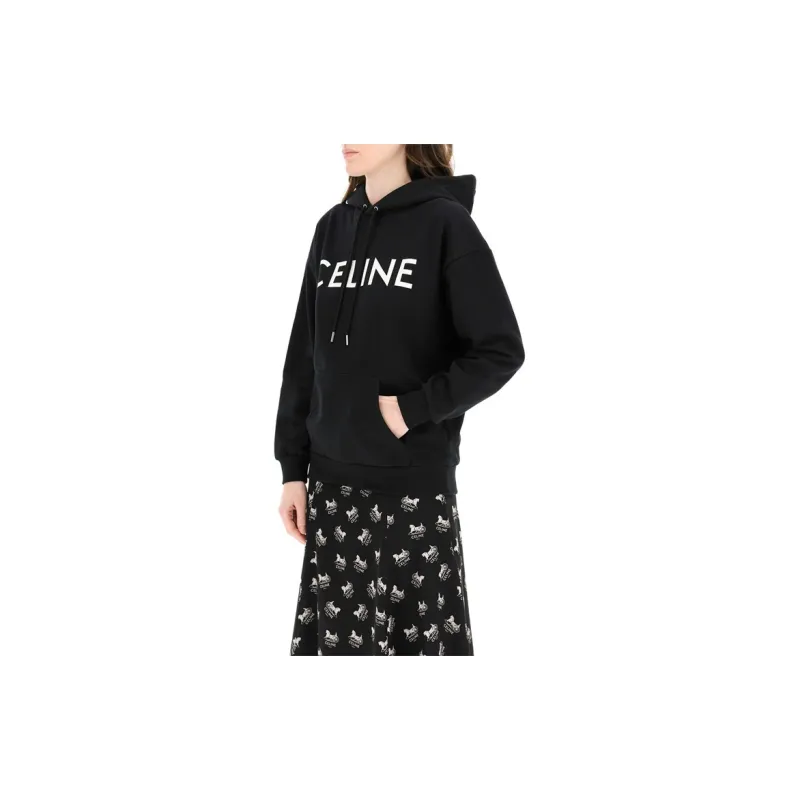 CELINE Loose Hoodie In Cotton Fleece-3
