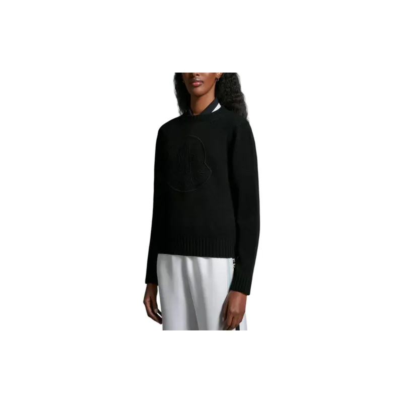 Moncler Logo Embroidered Knit Jumper-3