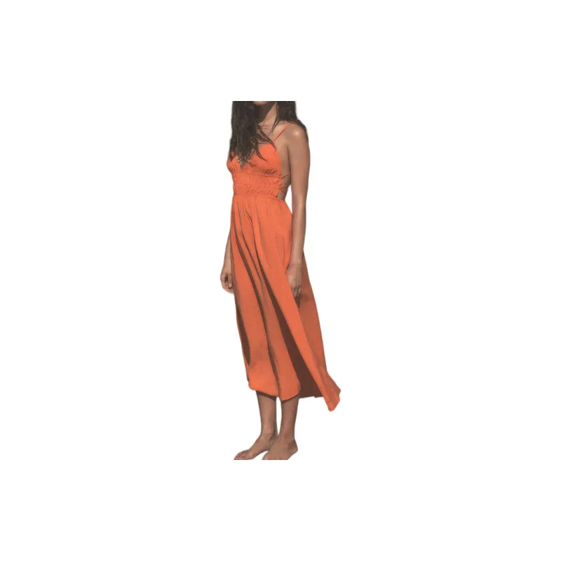 ZARA Slip Dresses Women's Stripe/orange-2