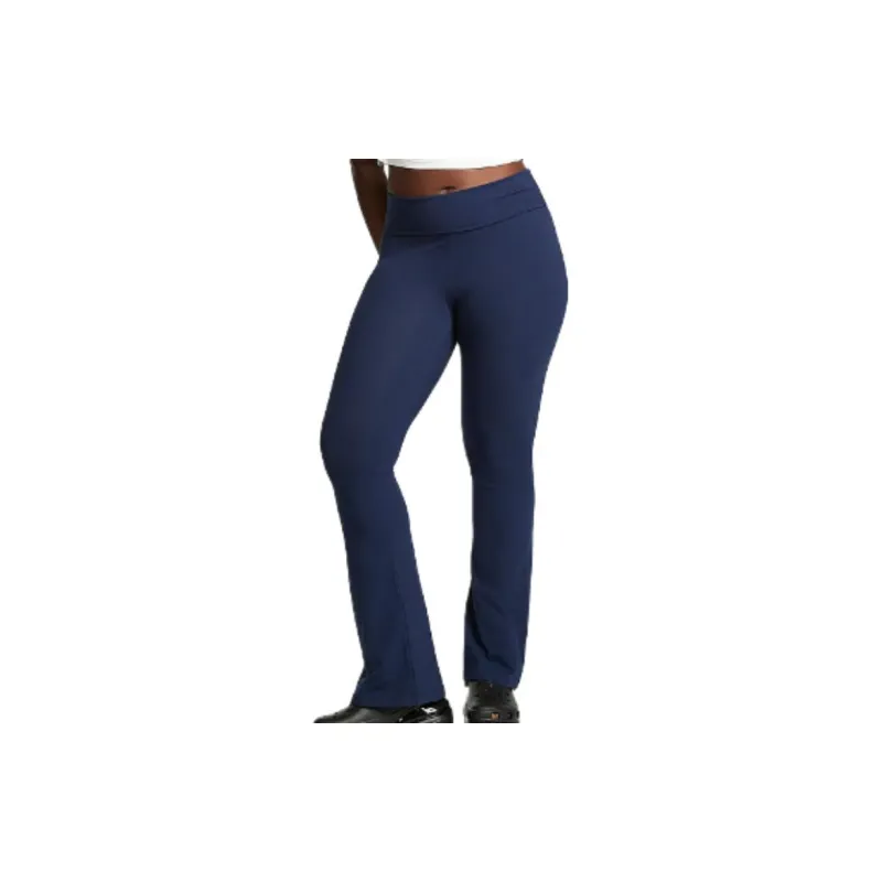 Victoria's Secret PINK COTTON FOLDOVER FLARE LEGGINGS/Black Shine Casual Pants Women's Charcoal Black-1