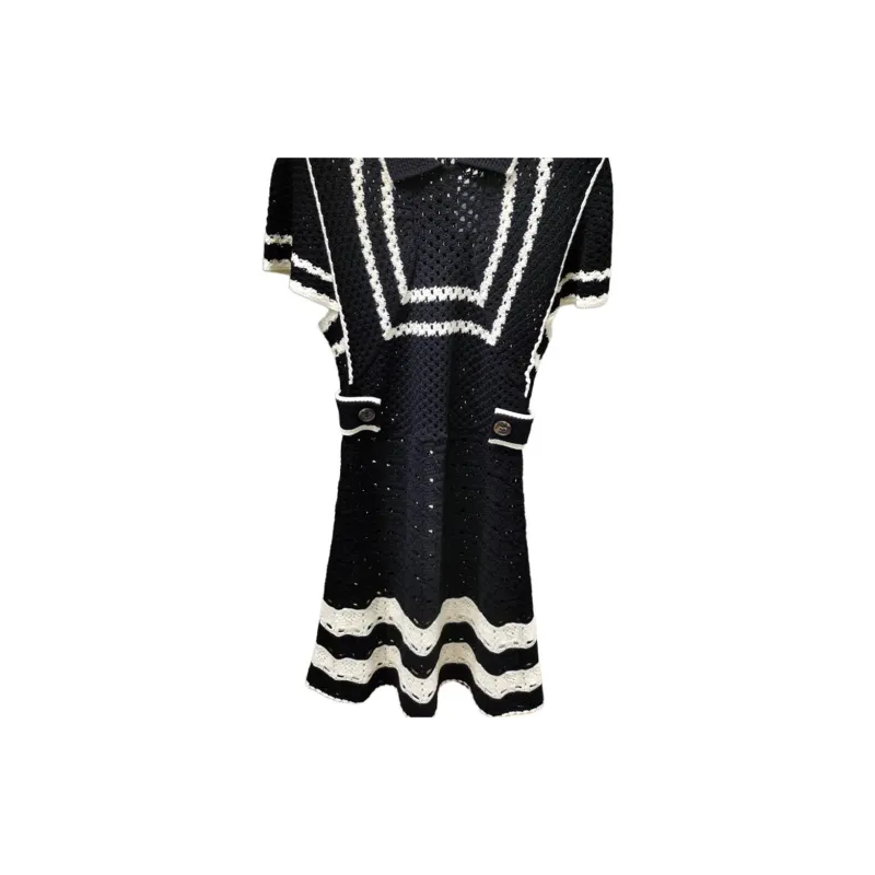 RED VALENTINO Short Sleeved Dress Women's Black-1